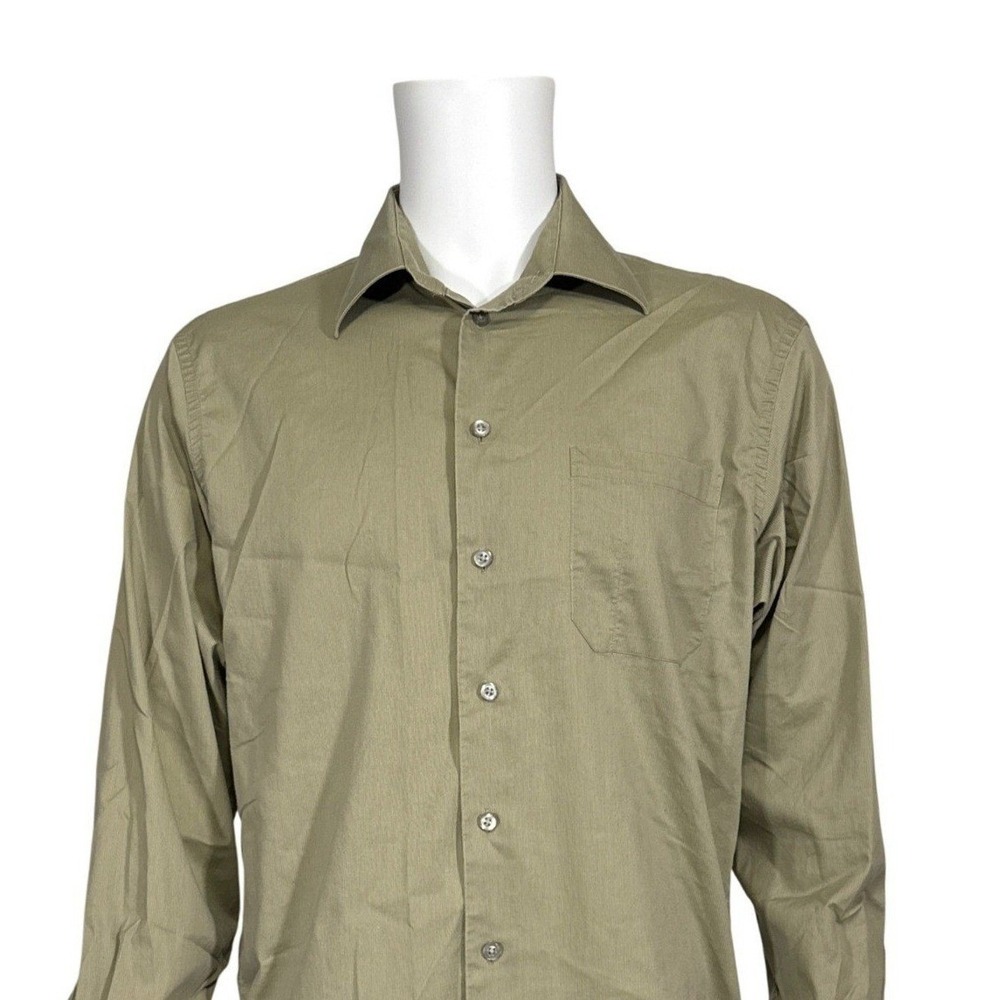 Kenneth Cole‎ Reaction Mens Slim Fit Button Down Shirt Olive Green Large - Picture 4 of 9